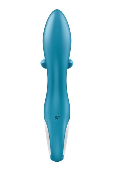 Вібратор-кролик із потрійним відростком Satisfyer Embrace me Turquoise, 2 мотори, діаметр 3,6 см SO6284 фото - купити в секс-шопі Чорний Кролик