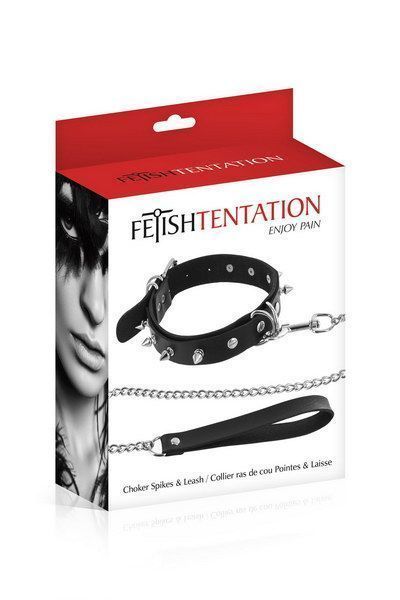 Нашийник з повідцем Fetish Tentation Spikes and Leash SO2239 фото - купити в секс-шопі Чорний Кролик