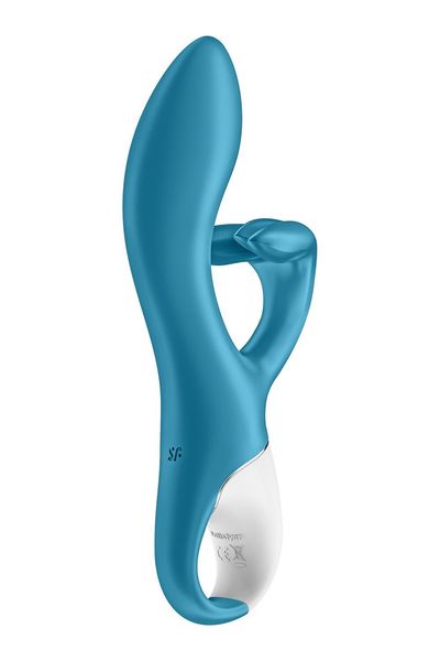 Вібратор-кролик із потрійним відростком Satisfyer Embrace me Turquoise, 2 мотори, діаметр 3,6 см SO6284 фото - купити в секс-шопі Чорний Кролик