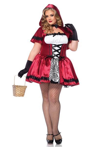Еротичний костюм Червоної шапочки Leg Avenue Gothic Red Riding Hood 1X&ndash;2X, сукня, накидка SO9126 фото - купити в секс-шопі Чорний Кролик