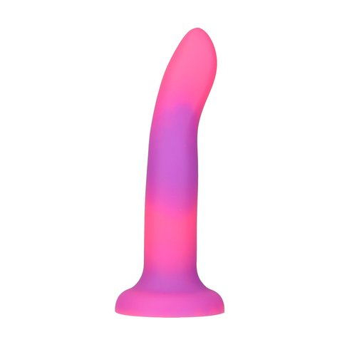 Фалоімітатор, що світиться в темряві, ADDICTION Rave 8″, Glow in the Dark Dildo Pink Purple, 20,3 см SO6850 фото - купити в секс-шопі Чорний Кролик