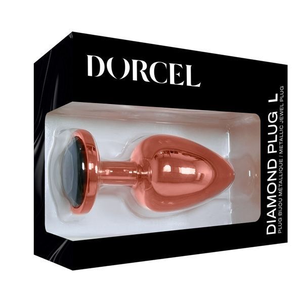 Металева анальна пробка із прикрасою у вигляді кристалу Dorcel - Diamond Plug Rose Gold L SO5530 фото - купити в секс-шопі Чорний Кролик