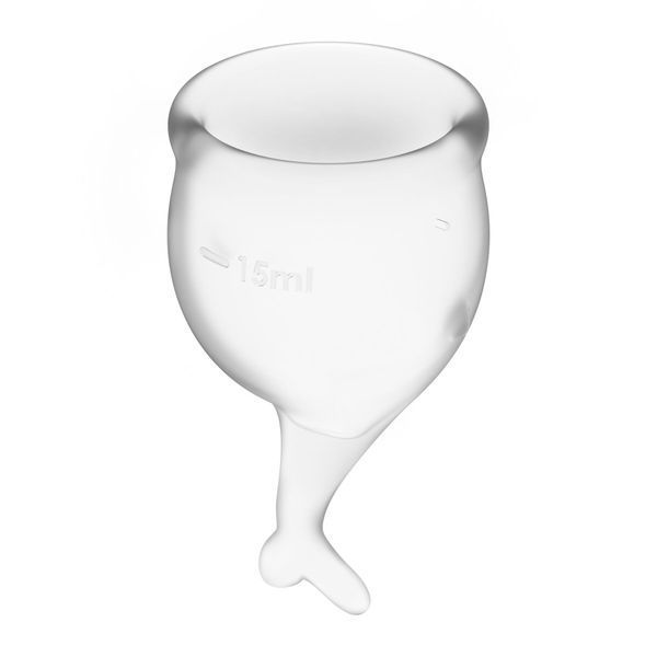 Набір менструальних чаш Satisfyer Feel Secure (transparent), 15мл і 20мл, мішечок для зберігання SO3994 фото - купити в секс-шопі Чорний Кролик