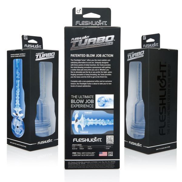 Мастурбатор Fleshlight Turbo Thrust Blue Ice (імітатор мінету) F11192 фото - купити в секс-шопі Чорний Кролик