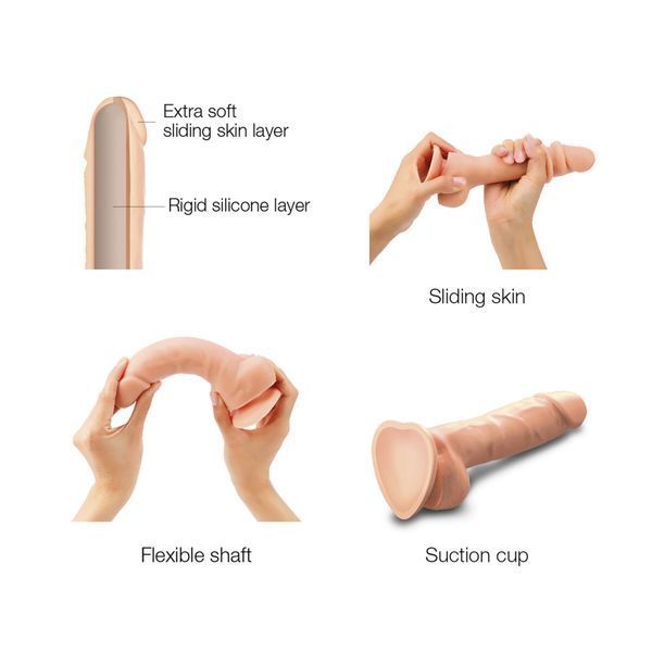 Реалістичний фалоімітатор Strap-On-Me Sliding Skin Realistic Dildo Vanille XXL, ефект рухливої шкіри SO6260 фото - купити в секс-шопі Чорний Кролик