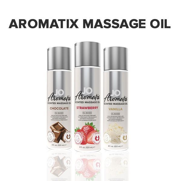 Натуральна масажна олія System JO Aromatix &mdash; Massage Oil &mdash; Strawberry 120 мл SO6768 фото - купити в секс-шопі Чорний Кролик