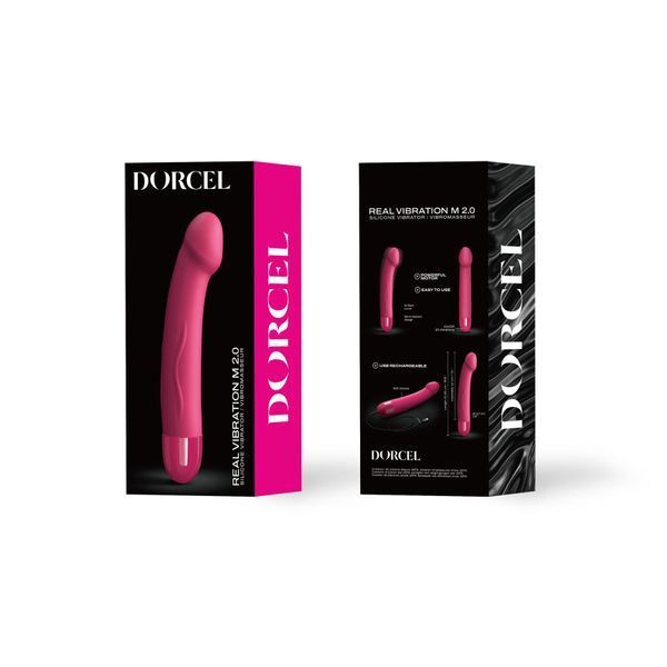 Вібратор Dorcel Real Vibration M Magenta 2.0, діаметр 3,7см, перезаряджається, для точки G SO3571 фото - купити в секс-шопі Чорний Кролик