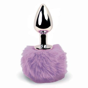 Анальна пробка FeelzToys - Bunny Tails Butt Plug Purple SO5062 фото - купити в секс-шопі Чорний Кролик