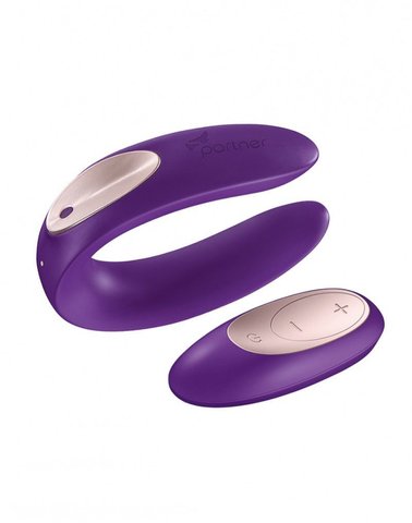 Вібратор для пар Satisfyer Double Plus Remote з пультом ДК та двома моторчиками SO2021 фото - купити в секс-шопі Чорний Кролик