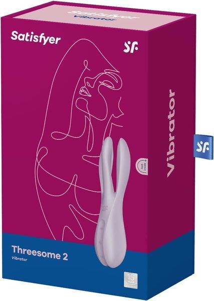 Кліторальний вібратор Satisfyer Threesome 2 Violet, 3 гнучкі пальчики, 3 мотори SX1213 фото - купити в секс-шопі Чорний Кролик