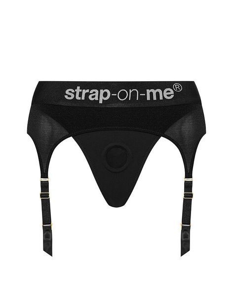 Труси для страпону з підв'обов'язками для панчіх Strap-On-Me REBEL HARNESS - M SO4511 фото - купити в секс-шопі Чорний Кролик