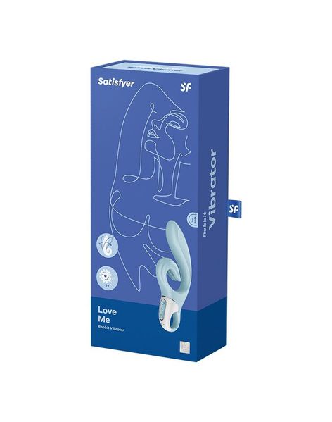 Вібратор-кролик Satisfyer Love Me Blue SO7779 фото - купити в секс-шопі Чорний Кролик