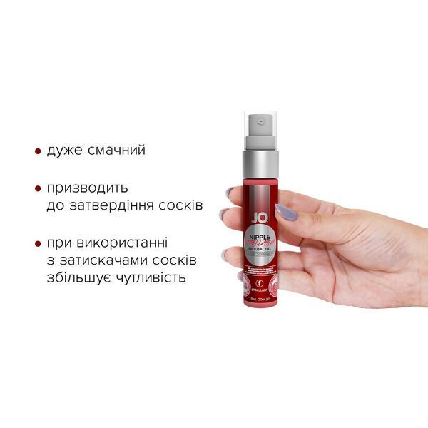 Гель для стимуляції сосків JO Nipple Titillator Strawberry (30 мл), ментол та перцева м&rsquo;ята SO1499 фото - купити в секс-шопі Чорний Кролик