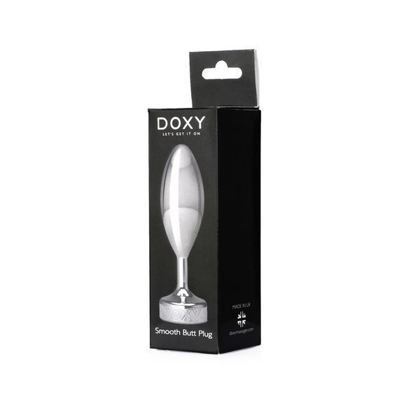 Металева анальна пробка DOXY Butt Plug SMOOTH, гладенька, діаметр 3,3 см SO8030 фото - купити в секс-шопі Чорний Кролик