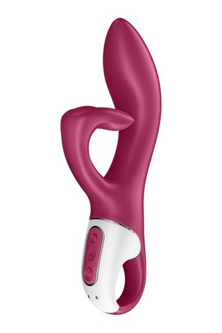 Вібратор-кролик із потрійним відростком Satisfyer Embrace me Berry, 2 мотори, діаметр 3,6 см SO6285 фото - купити в секс-шопі Чорний Кролик