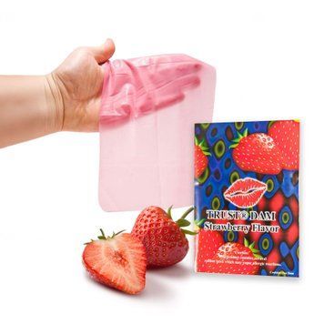 Латексна серветка Latex Dental Dams Strawberry 1 шт SX1266 фото - купити в секс-шопі Чорний Кролик
