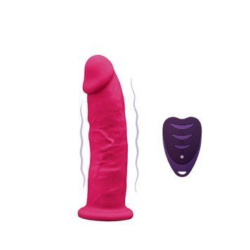 Фалоімітатор з вібрацією SilexD Henry Vibro Pink (MODEL 2 size 7in) + LRS, діаметр 4,4 см SX3130 фото - купити в секс-шопі Чорний Кролик