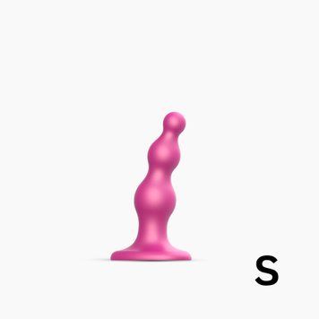 Насадка для страпона Strap-On-Me Dildo Plug Beads Framboise Metallic S SO8983 фото - купити в секс-шопі Чорний Кролик