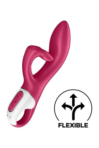 Вібратор-кролик із потрійним відростком Satisfyer Embrace me Berry, 2 мотори, діаметр 3,6 см SO6285 фото - купити в секс-шопі Чорний Кролик