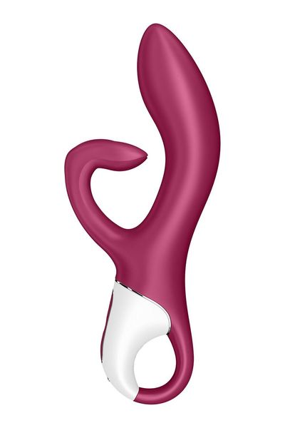 Вібратор-кролик із потрійним відростком Satisfyer Embrace me Berry, 2 мотори, діаметр 3,6 см SO6285 фото - купити в секс-шопі Чорний Кролик