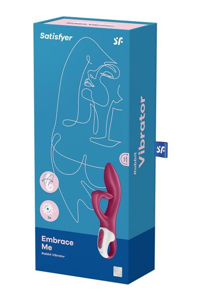 Вібратор-кролик із потрійним відростком Satisfyer Embrace me Berry, 2 мотори, діаметр 3,6 см SO6285 фото - купити в секс-шопі Чорний Кролик