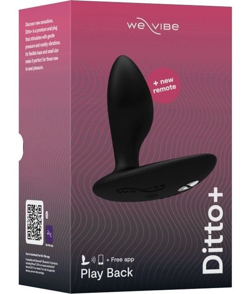 Анальна пробка з вібро We-vibe Ditto+ (Black) 430410 фото - купити в секс-шопі Чорний Кролик