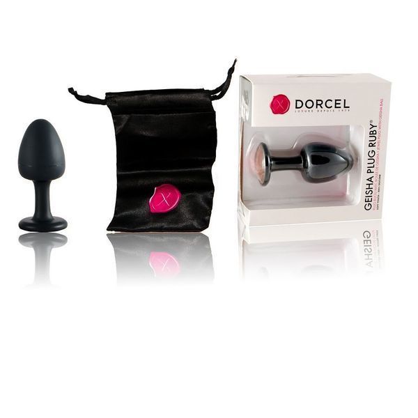 Анальна пробка Dorcel Geisha Plug Ruby L з кулькою всередині, створює вібрації, макс. діаметр 4 см MD1311 фото - купити в секс-шопі Чорний Кролик