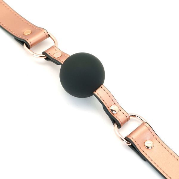 Кляп Liebe Seele Rose Gold Memory Ball Gag SO9493 фото - купити в секс-шопі Чорний Кролик
