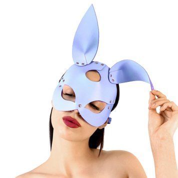 Шкіряна маска Зайчика Art of Sex - Bunny mask, колір Лавандовий SO9648 фото - купити в секс-шопі Чорний Кролик