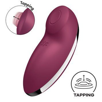 Вібростимулятор-пульсатор Satisfyer Tap & Climax 2 Red, ефект постукування пальцем SX2185 фото - купити в секс-шопі Чорний Кролик