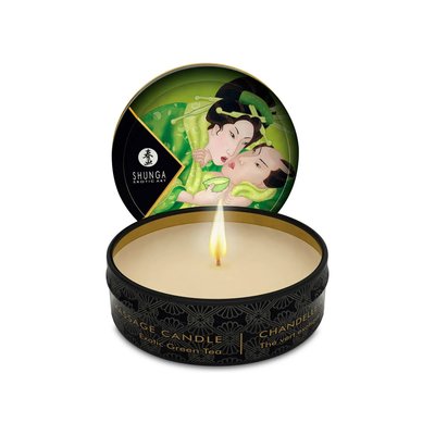 Масажна свічка Shunga Mini Massage Candle – Exotic Green Tea (30 мл) з афродизіаками SO2521 фото