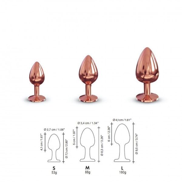 Металева анальна пробка із прикрасою у вигляді кристалу Dorcel - Diamond Plug Rose Gold S SO5534 фото - купити в секс-шопі Чорний Кролик