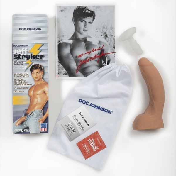 Фалоімітатор Doc Johnson Jeff Stryker White - ULTRASKYN, діаметр 5,4 см, Vac-U-Lock SO1548 фото - купити в секс-шопі Чорний Кролик