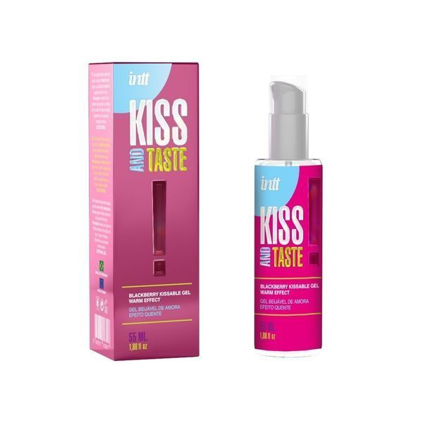 Масажний гель Intt KISS AND TASTE! (55 мл) зі смаком ожини SX2660 фото - купити в секс-шопі Чорний Кролик