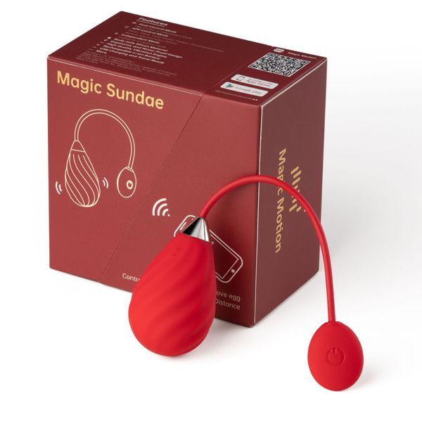 Смарт-віброяйце Magic Motion Sundae Red SO4469 фото - купити в секс-шопі Чорний Кролик