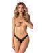 Трусики-стрінги з мереживом Obsessive Arrowel Black crotchless thong 2XL/3XL SX2584 фото 1