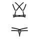 Комплект білизни Passion Exclusive HAGAR SET L/XL, black, стрепи трусики та ліф PS24704 фото 6