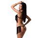 Комплект білизни Passion Exclusive KASSANDRA SET OpenBra L/XL black, ліф з бахроми, трусики-спідниця PS26301 фото 2