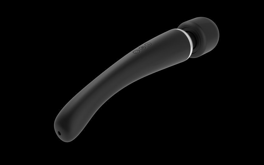 Потужний вібромасажер Dorcel Megawand Black перезаряджуваний, 160 режимів SO1403 фото - купити в секс-шопі Чорний Кролик