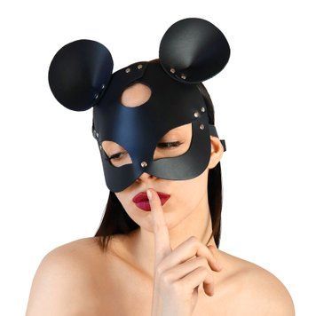 Шкіряна маска мишки Art of Sex - Mouse Mask, колір Чорний SO9649 фото - купити в секс-шопі Чорний Кролик
