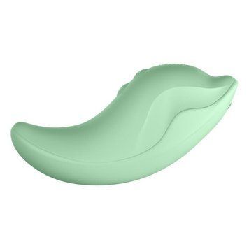 Вібратор та кліторальний стимулятор KISSTOY Heidi Green SX3313 фото - купити в секс-шопі Чорний Кролик