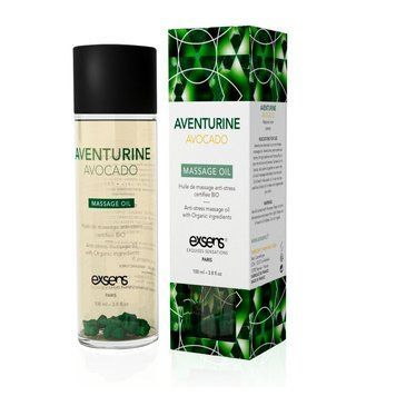 Масажна олія EXSENS Aventurine Avocado (антистрес з авантюрином) 100мл, натуральна SO2377 фото - купити в секс-шопі Чорний Кролик