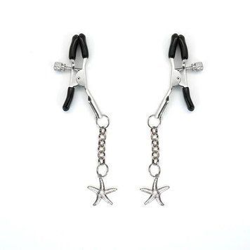 Затискачі для сосків Liebe Seele Starfish Nipple Clamps Silver, підвіска морська зірка SX1693 фото - купити в секс-шопі Чорний Кролик