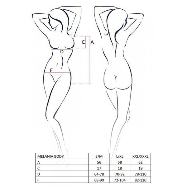 Боді Passion MELANIA BODY L/XL, black EL16301 фото - купити в секс-шопі Чорний Кролик