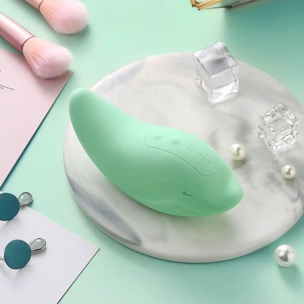 Вібратор та кліторальний стимулятор KISSTOY Heidi Green SX3313 фото - купити в секс-шопі Чорний Кролик