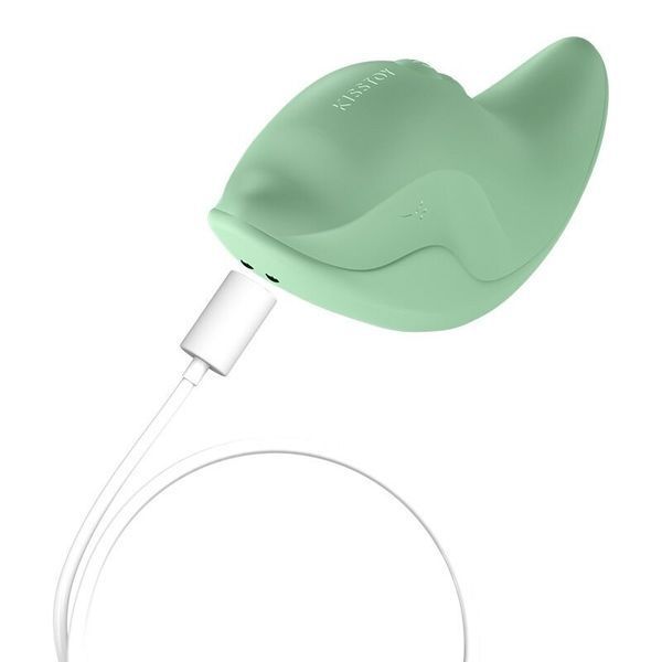 Вібратор та кліторальний стимулятор KISSTOY Heidi Green SX3313 фото - купити в секс-шопі Чорний Кролик