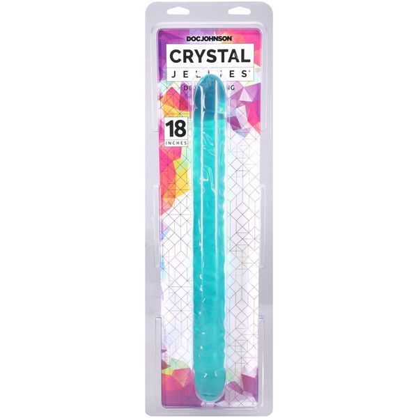 Фалоімітатор двосторонній Doc Johnson Crystal Jellies Double Dong SX4422 фото - купити в секс-шопі Чорний Кролик