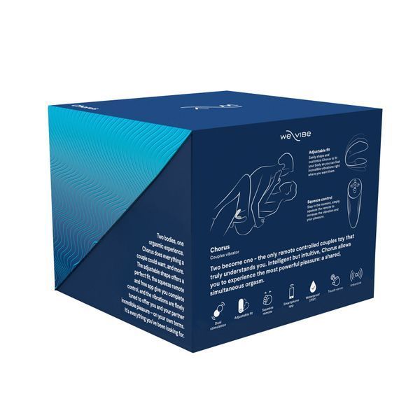 Смарт-вібратор для пар We-Vibe Chorus Cosmic Blue, сенсорне керування вібраціями стисненням пульта SO6923 фото - купити в секс-шопі Чорний Кролик