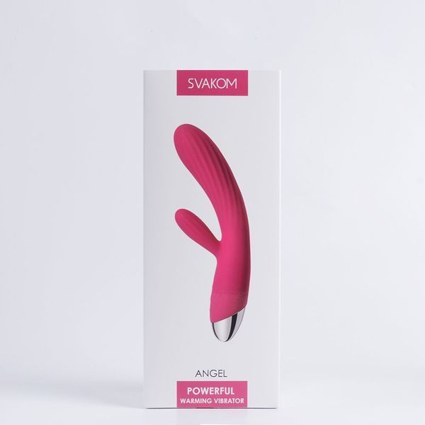 Інтелектуальний вібратор-кролик із підігрівом Svakom Angel Plum Red SO4848 фото - купити в секс-шопі Чорний Кролик