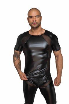 Футболка з мокрим ефектом Noir Handmade H056 Men's T-shirt made of powerwetlook, XXL SX0089 фото - купити в секс-шопі Чорний Кролик